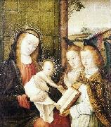 Jan provoost Madonna and Child with two angels